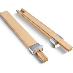 Maitys 2 Pcs 17.3 Inches Wooden Drawer Slides Bottom Mount Classic Center Guide Track with Metal Slide Glides Traditional Wood Drawer Rails for Dresser Replacement