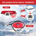 OEBLD Heat Tape for Water Pipes 3FT, Replaceable Smart Thermostat for Pipe Freeze Protection, Self-Regulating Roof Deicing Cable for Metal and Plastic Home Pipes, 110-120V