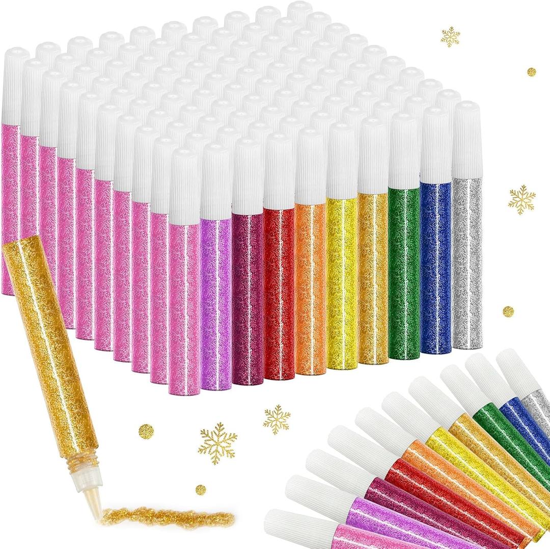 Resurhang 30 Pcs Glitter Glue Pens Bulk 10 Colors Rainbow Glue Stick for Crafts Valentine's Day Classroom Gift Back to School Supplies for DIY Arts, Projects Scrapbooking, Cards Decorating Supplies
