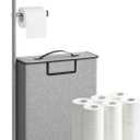 Freestanding Toilet Paper Holder Stand with Shelf for Up to 12 Rolls,Rustproof Metal Bathroom Toilet Paper Storage with Lid, All-in-One Toilet Tissue Roll Dispenser and Organizer,Gray