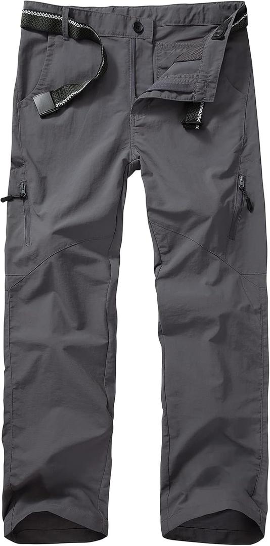 Kids' Cargo Pants, Youth Boys' Hiking Casual Outdoor Quick Dry Boy Scout Pants (Gray, L)