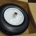 GICOOL 16" Solid Wheelbarrow Tire, 4.80/4.00-8" Flat-Free Tire and Wheel, 6" Centered Hub, 5/8" Axle Bore Hole for Wheel Barrow Garden Utility Cart Replacement, 1 Pack-6" Hub