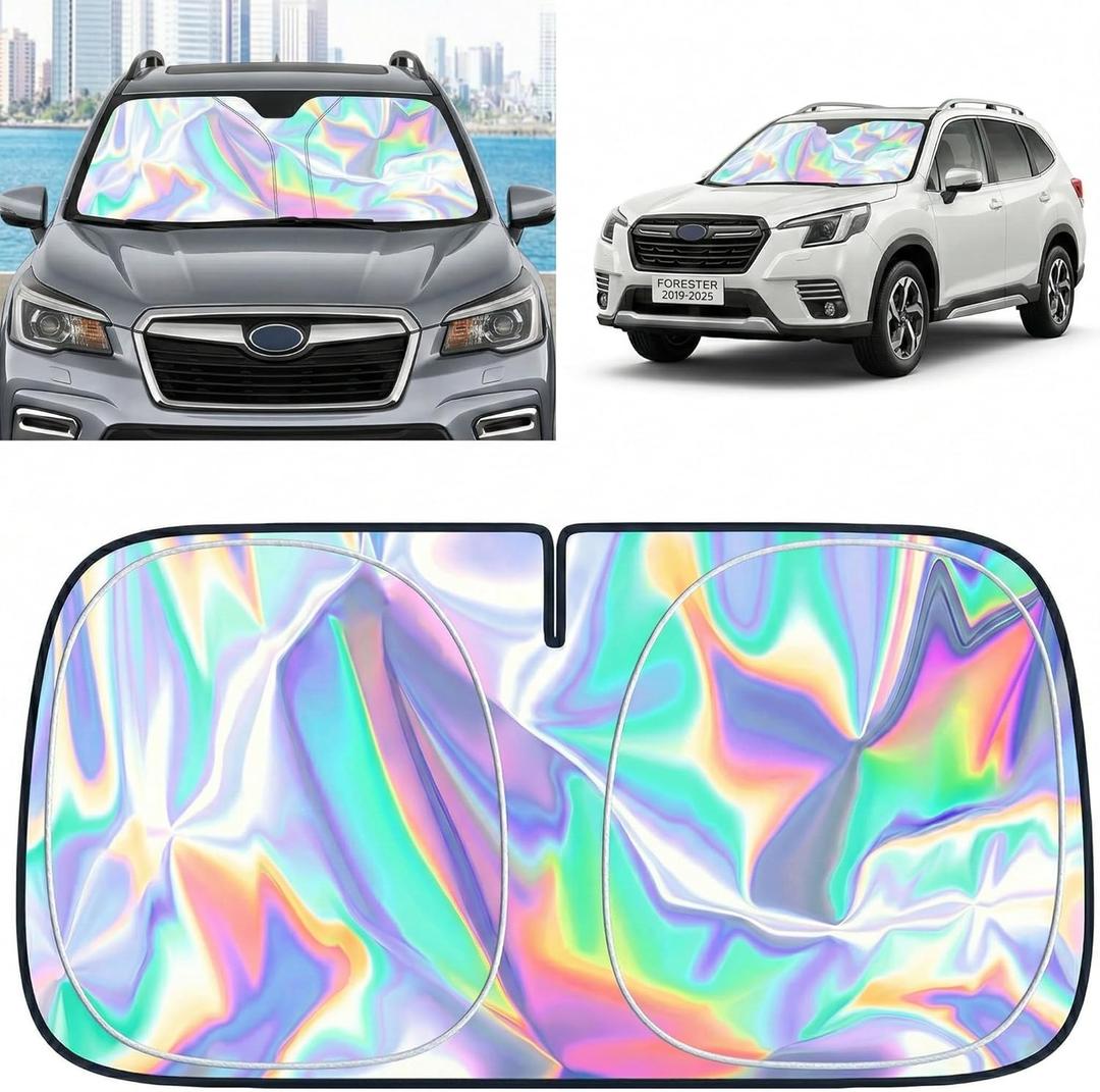 for Subaru Forester 2019-2025 Windshield Sun Shade - Foldable Windshield Cover Sun Shade for Forester Accessories Protect Car from Sun Rays Overlapping UV Reflective Window Sunshade