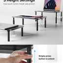 HUANUO Monitor Stand, Monitor Stand Riser 3 Height Adjustable, Monitor Riser with Airflow Vents, Laptop Stand for Desk, Laptop Riser, Desk Organizer for Monitor, 15.6" Laptop, PC, Printer