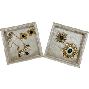AgentMoon 2-piece Entrance Hall Keys and Coin Storge Tray, Bedside Makeup Removal Tray. Watch,Bracelet,Earrings Storage Dish.Preferred Gift. Size: 12 * 12 * 3cm/3.1oz, Velour Full Wrap. (Tabby Beige)