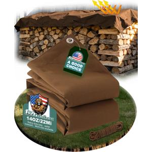 Canvas Tarp 10x20ft 22Mil Water-Resistant Tarps with Aluminum Grommets, 14OZ UV-Resistant Tarpaulin,Heavy-Duty Multi-Use Cloth Covers for Wood/Car/Roof/Boat/Camp/Canopy