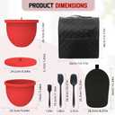 Silicone Bowl Liners for KitchenAid 5 Quart Tilt-Head Mixer, Set of 2 with Lids, Accessories include Mixer Slider Mat, Stand Mixer Dust-proof Cover, Silicone Spatula Set