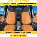 LINGVIDO Car Seat Covers for Front Seats (2 Seats) - Premium Perforated Nappa Leather,Waterproof Shield, Omni-Adapt Fit for SUVs Sedans, Ideal for Rideshare & Pets