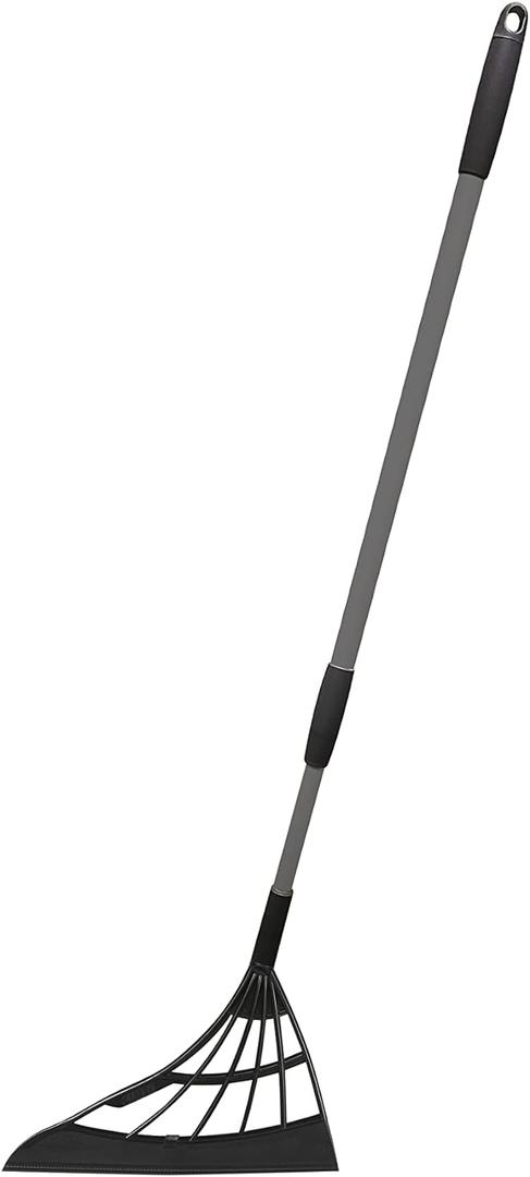 Original Broombi - All-Surface Silicone Broom, Squeegee, Pet Hair Remover - Smart Broom for Indoor Cleaning - Cleans Glass, Fine Dust, Hair, Liquids - for Smooth Floors, Rugs, Windows (Black)