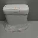 funest Bathroom Small Trash Can with Lid, 13 Liter/3.4 Gallon Slim Garbage Bin with Press Top Lid, White Wastebasket for Bedroom, Office, Kitchen, RV