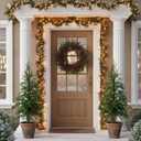 Yunlly 2 Pcs 4ft Norfolk Pine Christmas Tree Real to Touch Holiday Faux Tree Artificial Topiary with Ground Stakes, Realistic Outdoor Christmas Decoration for Front Porch Entryway Indoor Garden