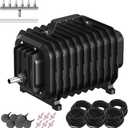 Pond Aerators for Outdoor Ponds, Air Pump for Pond up to 3500 Gallons, Complete Koi Fish Pond Aeration Kit, Oxygenation Bubbler Pump with Air Stones, Airline Tubing, Check Valves