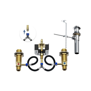 Upgraded 9000 Series Rough-In Valve with Drain Assembly,1/2-Inch IPS Connections,Compatible with Moen Widespread Bathroom Sink Faucet,Featuring M-PACT Technology, Brass,Upgraded for Flawless Alignment