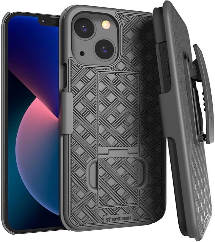 Designed for iPhone 13 Case with Belt Clip Holster - Kickstand Cover Phone Case - Black
