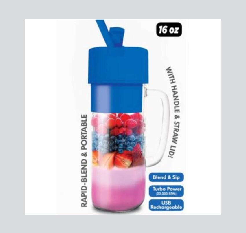 HY-IMPACT HYI-3597 PERSONAL BLENDER W/ HANDLE & STRAW 16oz. USB Rechargeable