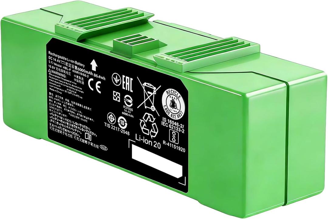 6000mAh ABL-F Battery Compatible with iRobot Roomba e i and j Series i8 i8+ j7+ j7 i7+ i7 7150 7550 i7550 i7558 i5 i6 j5 j5+ i4 i4+ i3 i3+ e5 5150 e6 e6198 i755020 ABL-D2 ABL-D1 ABL-D2A Green
