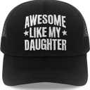 4 x Awesome Like My Daughter Hat, Birthday for Papa, Stepdad, Grandpa Black (Black)