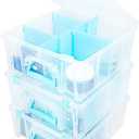 ArtBin 6990RH-AMZ Super Satchel Double Deep Compartment Box - Art Storage with 8 Removable Compartments, Smart Closure for Craft Supplies (Aqua- Pack of 3)