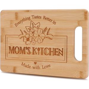 Gifts for Mom 11x7 inch, Mother's Day Mom Birthday Gifts from Daughters Son, Bamboo Cutting Board for Mother