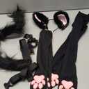 Cat Paw Thigh High Socks Golves, Cute Soft 3D Toe Beans Socks Mittens Kitten Claw Pad Socks for Girl Women Cosplay Set