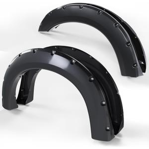 ECOTRIC 4Pcs Fender Flares Compatible with 1999-2007 Ford F250 F350 Super Duty (Not Fit Dually Models), Pocket Bolt-Riveted Style Wheel Guards Cover Smooth Black, Replace for FO1240208 F81Z16006AA