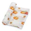 LollyBanks Baby Blanket, 100% Cotton Muslin Swaddle Blankets for Boys and Girls,84x 20Inches Newborn Blanket, Soft and Breathable Baby Swaddle, Newborn Essentials, Registry (Pumpkin Print)