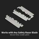 Dual-Blade Safety Razor with Pivoting Head, Reusable Metal Razors for Men, with 10 Double Edge Blades, Smooth Close Clean Shave, Matte Black