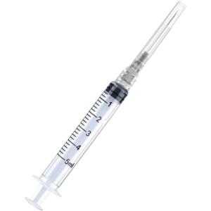 100 Pack Disposable 5ml/cc Lab Syringes with 22Ga 1.25 Inch Needle Luer Lock, Individually Sealed Packed