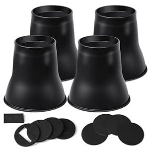 shouwuhho Bed Risers 6 inch, Heavy Duty Round Furniture Risers Lifts 6" for Table, Desk Leg, Sofa, Couch, Bed Frame Risers Supports Up to 6, 000 Lbs, Black, 4 Pack