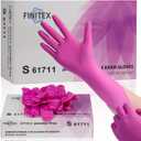 FINITEX Nitrile Disposable Latex-Free Gloves - 3.5mil 100/1000PCS Powder-Free Latex Free Cleaning Medical Exam Food Gloves (Rose Red (Small 100))