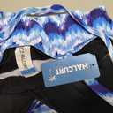 Halcurt Women's Two Piece Tankini Swimsuits Tummy Control Adjustable Drawstring Bathing Suit and Short with Pocket Blue Water Ripple L