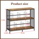 3-Tier Vinyl Record Storage: Vintage Player Table with Spacious Storage - Up to 450 Records, Turntable Stand with Adjustable Dividers, Extra Top Surface for Audio Equipment, Perfect for Living Room, 13.38"D x 39.37"W x 31.49"H