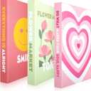 Tatuo Set of 3 Preppy Decorative Fake Books Funky Aesthetic Room Decor Coffee Table Faux Books Decor for Decoration Bookshelf Stuff Things(Preppy)