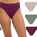 Maidenform Women's M Underwear, Seamless Hi-Cut Bikini Panties, High-Leg Underwear for Women, 3-Pack (Large)