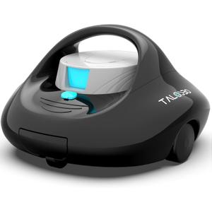 (2025 Upgraded) TALOSBO Pleco Se Cordless Pool Vacuum Cleaner Up to 130 Mins Runtime, Robotic Pool Cleaner with 2.5H Fast Charge, Ideal for Flat Above Ground Pools up to 861 Sq.Ft (Black White)