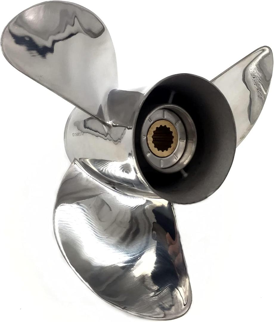 13 1/4 x 17 Stainless Steel Outboard Propeller for Yamaha Engines 60-115 HP Reference 6E5-45945-01-EL, 15 Tooth