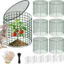 Breeze Touch 6 Pcs Plant Protectors from Animals, 12" H x 12" D Metal Plant Cages for Outdoor Plants, Sturdy Garden Cloches for Plants, Anti-Scratch Chicken Wire Mesh/Fencing, Strawberry Protector
