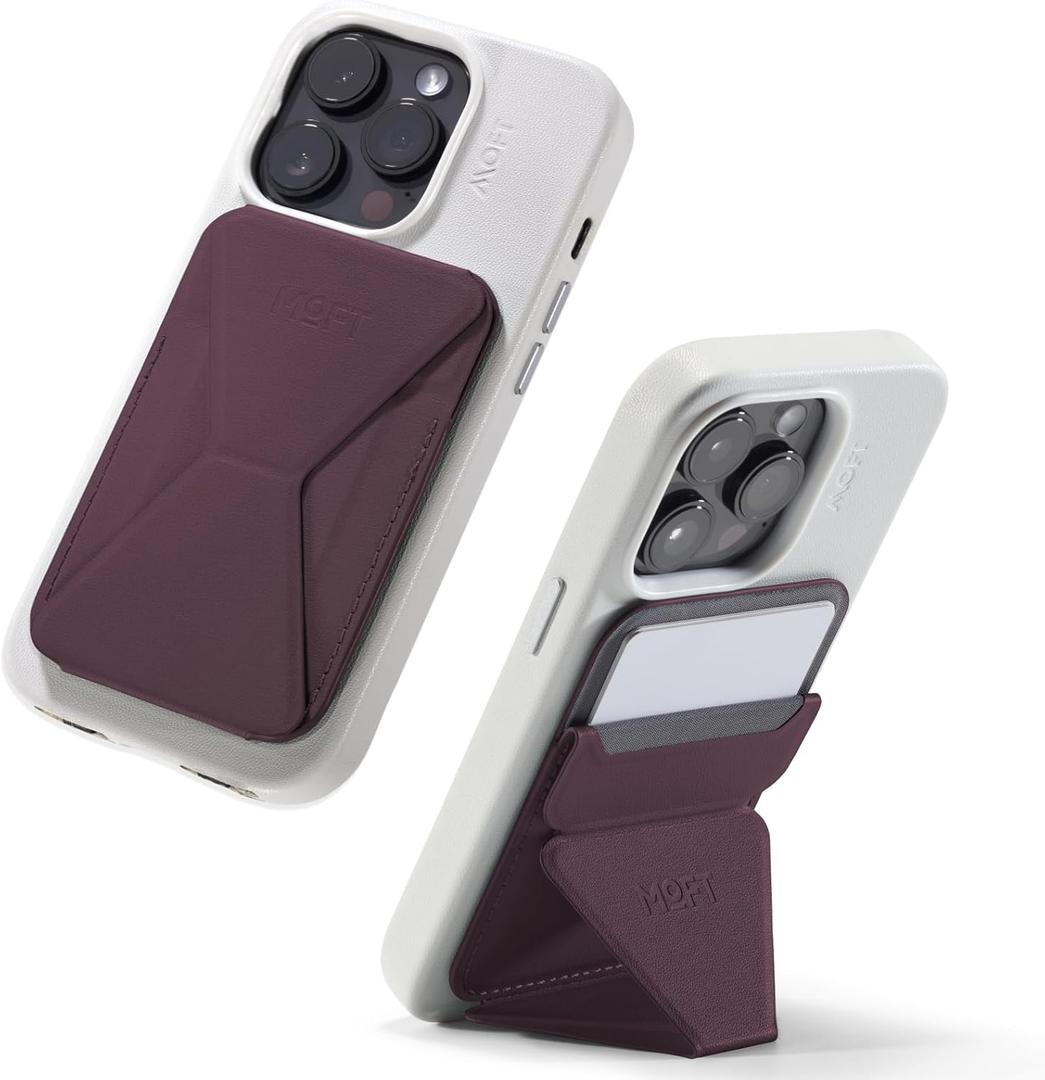 MOFT Magnetic Wallet Stand Compatible with iPhone 16/15/14/13/12 Series, Angle Adjustment & Magsafe Compatible MOVAS Phone Stand,BlackBerry