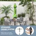 EliteShade USA 10-Year-Non-Fading 10ft Market Patio Umbrella, Commercial Grade Table Sun Umbrella with 80 Solar LED Lights, Crank Open, Windproof & UPF 50+ UV Protection for Garden, Deck, Pool, Backyard, Macaw Green