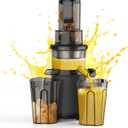 Slow Cold Press Juicer Machines: Masticating Cold Pressed Compact Juicer For Vegetable And Fruit Easy To Clean, Silver Grey