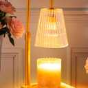 Candle Warmer Lamp Timer Adjustable - Height Wax Melt Electric Light Warming Dimmable Top Melter Heater For Melting Heating Small Jar Candles Gifts Women Mom Birthday Home Desk Decor with 2 Bulbs (Transparent)