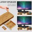 Homerays Monitor Stand with Drawer, Exquisite Computer Monitor Stand for Desk, Ergonomic Wood Monitor Stand Riser for Computer,Laptop,Printer,TV,Bamboo,White