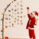 Fan-Shaped Hanging Photo Display, 36 Clips Compact Picture Board for Photos & Polaroids, Gift Tree Holder to Hold Gift Cards, Photo Display Board for Parties & Christmas Card Display