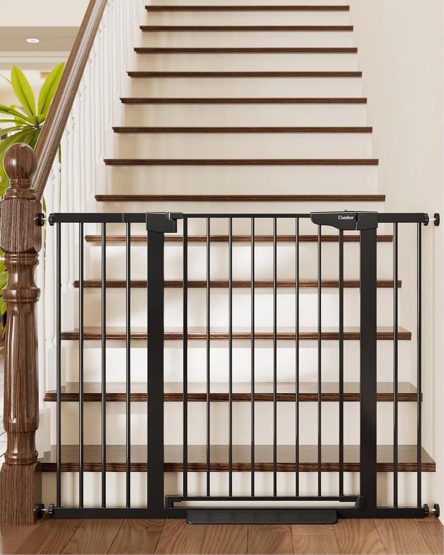 Cumbor 36" Extra Tall Baby Gate for Stairs, 30-48" Dog Gate Indoor Black
Mom's Choice Awards Winner, Double Lock Safety for Doorways, Child Gate for Toddlers & Pets, Pressure or Hardware Mounted