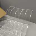 5 Vertical Compartments File Holder, Clear Acrylic Desk Organizer and Storage Bins Holding for Magazines, Binders, Notebooks, Envelopes, Multi-purpose Document Organizer for Home Office