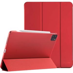 ProCase Smart Case for iPad Pro 12.9 2022/2021/2020/2018, Slim Stand Hard Back Shell Smart Cover for iPad Pro 12.9" 6th Gen/5th Gen/4th Gen/3rd Gen -Red