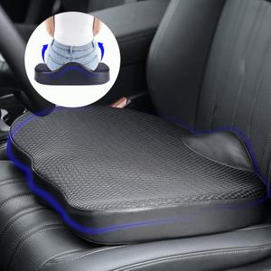 Decompression Cushion, Comfort Memory Foam Seat Cushion for Car Seat Drivers, Tailbone (Coccyx) Pain Relief Cushion, Office Chair Cushion (Black)