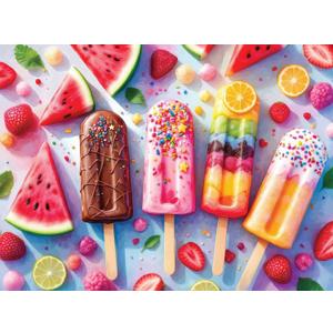 Springbok Summer Treats 500 Piece Jigsaw Puzzle for Adults - Colorful Popsicles - Unique Cut Pieces - Made in USA