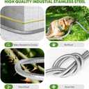 Unywarse Garden Hose 75ft, Stainless Steel Heavy Duty Water Hose with 10 Function Nozzle Flexible, Lightweight, No-Kink, Pet Proof, Puncture Proof Metal Hose for Yard, Outdoor
