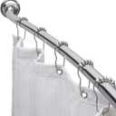 Bath Bliss Curved Shower Rod | Adjustable 42"-72" Inch | Bathroom Shower Curtain and Liner Rod | 33% More Space | Wall Mounted | Easy Installation | Chrome